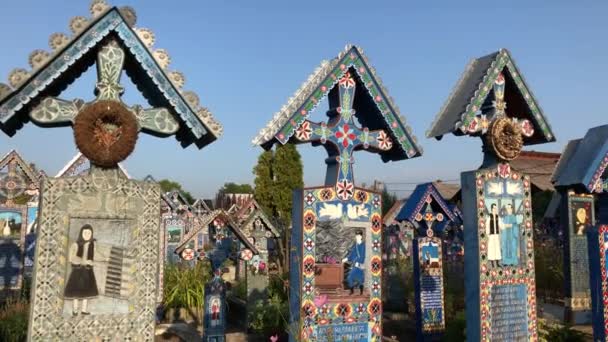 Maramures Romania Agosto 2018 Famoso Cimitero Merry Che Uno Dei — Video Stock