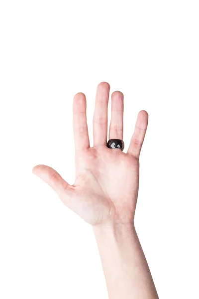 Mão isolada sobre branco — Fotografia de Stock