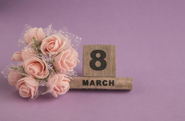 Plantilla para el día de la mujer con calendario —  Fotos de Stock