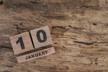 ahşap takvim kopya alanı ile Ocak için