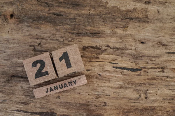 Calendario de madera para enero con espacio para copias — Foto de Stock