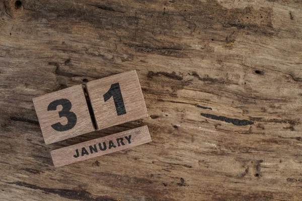 Calendario de madera para enero con espacio para copias — Foto de Stock