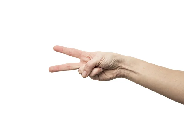 Hand showing the sign of victory and peac — Stock Photo, Image