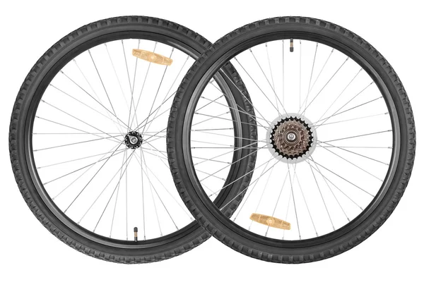 Par de ruedas para bicicleta de montaña — Foto de Stock