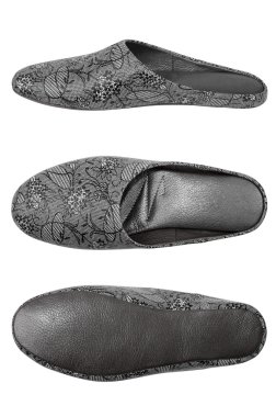 Üç görünüm terlik beyaz