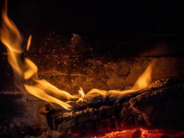 Alev dokusu fotoğrafı, yangın arka planı, yakın çekim, alev.