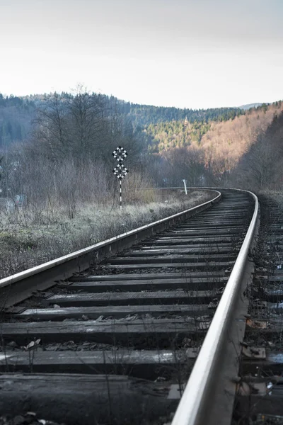 Ferrovia in montagna — Foto Stock