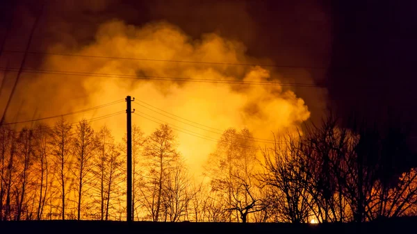 Bushfire nachts — Stockfoto