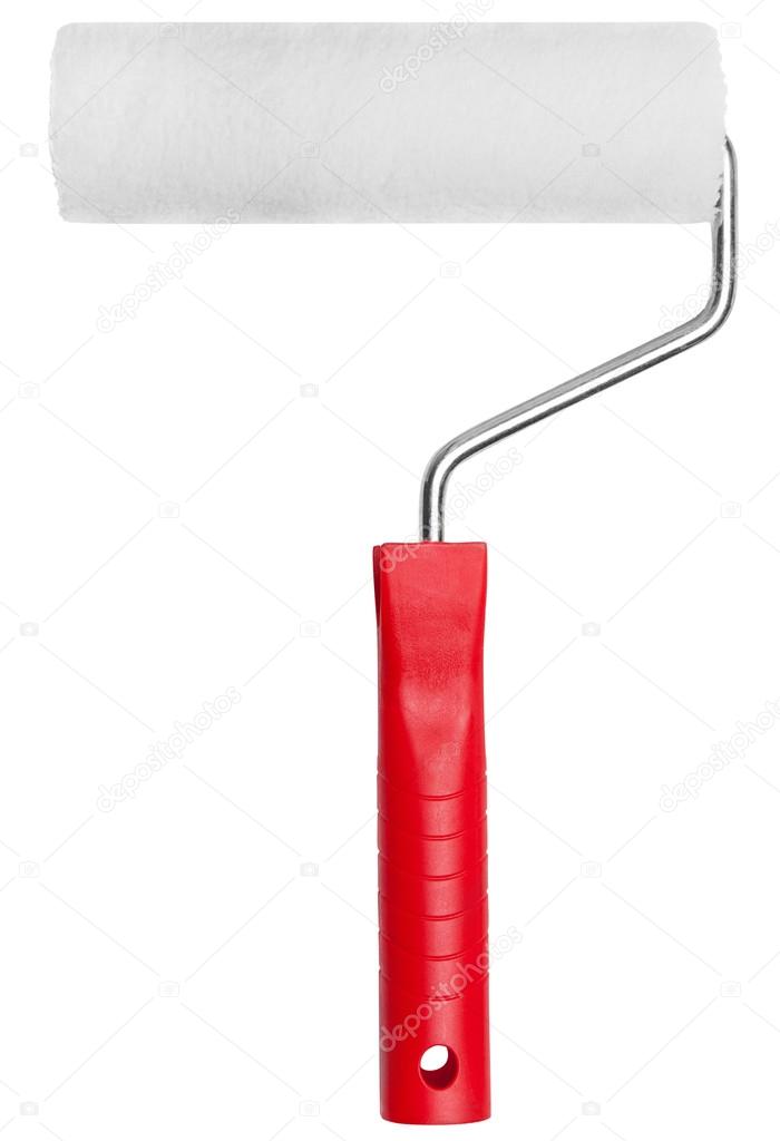 Paint roller on white background