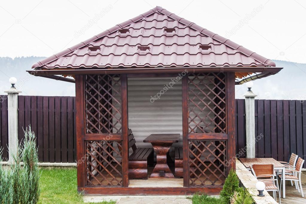 Wooden garden house for relaxing