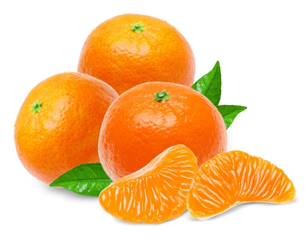 Fehérre izolált mandarin — Stock Fotó