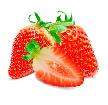 Çilek beyazda izole edilmiş