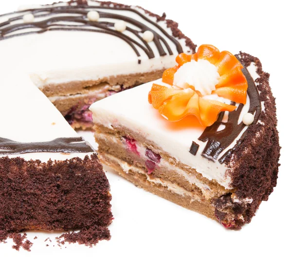 Tårta på vit — Stockfoto