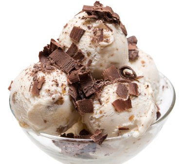 dondurma üzerine beyaz izole