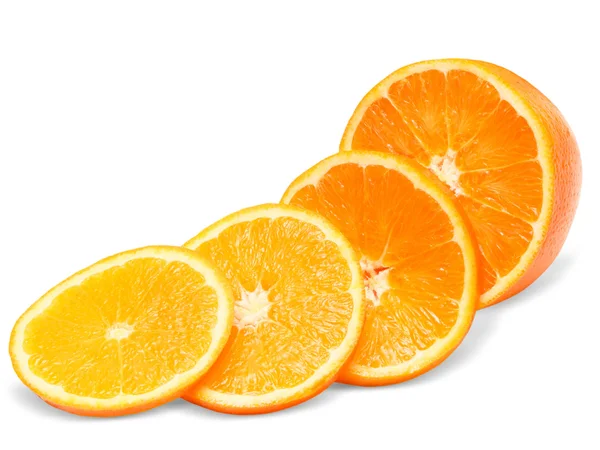 Orange isoliert auf weißem Hintergrund — Stockfoto