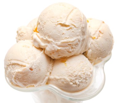 dondurma üzerine beyaz izole