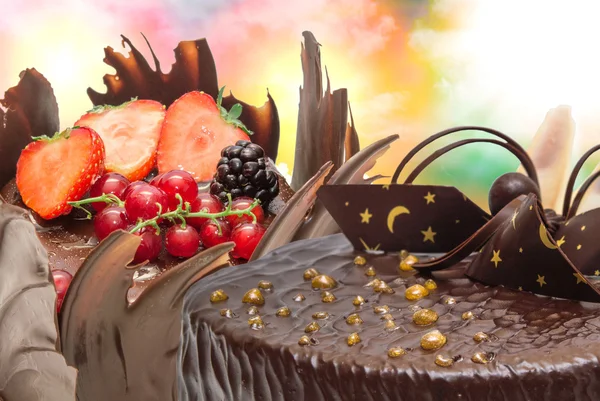Çikolatalı kek kapatıyoruz — Stok fotoğraf
