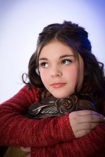 Bonito elegante caucasiano tween — Fotografia de Stock