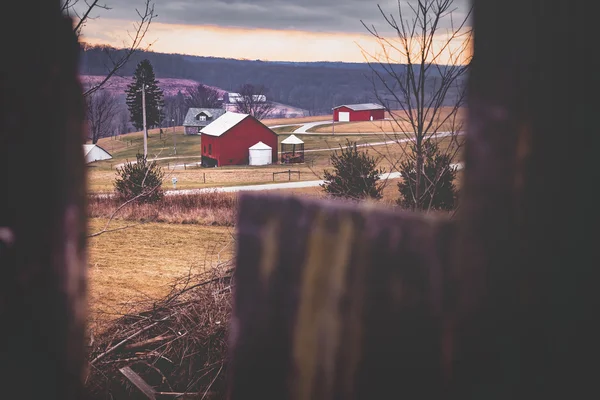 농장 풍경 겨울 펜실베니아 — 스톡 사진