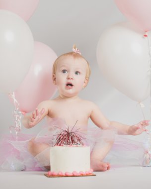 Bir yaşında doğum günü Portreler