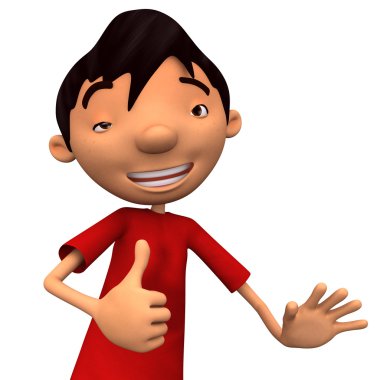 başparmak ile genç adam