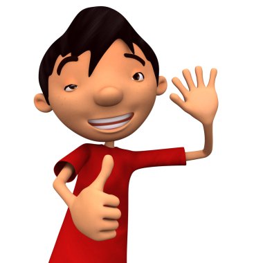 başparmak ile genç adam