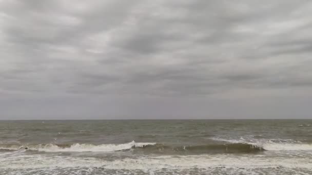 Ondas Mar Espuma Mar Costa Ondas Tempestade Oceano — Vídeo de Stock
