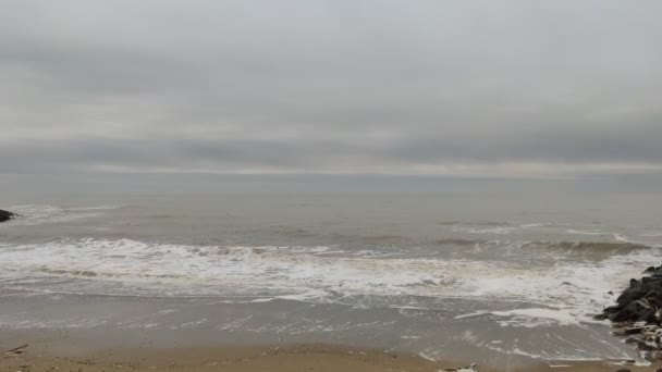 Olas Mar Espuma Mar Costa Olas Tormenta Océano — Vídeo de stock