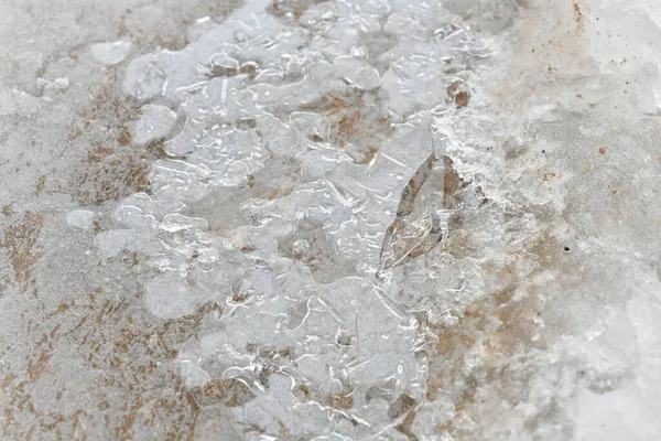 pattern on ice. Icy glass natural pattern closeup. Frost and sun on winter window. Beautiful frost and ice pattern on window surface in black and white. Abstract background and texture for design. abstract Ice texture Winter background