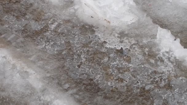 Buzda Desen Var Buzlu Cam Doğal Desen Yakın Çekim Kış — Stok video