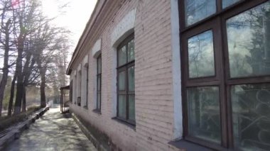 Santralin bölgesi. Sanayi bölgesi. Metalurji fabrikasının avluları