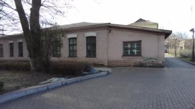 Santralin bölgesi. Sanayi bölgesi. Metalurji fabrikasının avluları