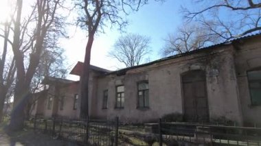 Santralin bölgesi. Sanayi bölgesi. Metalurji fabrikasının avluları