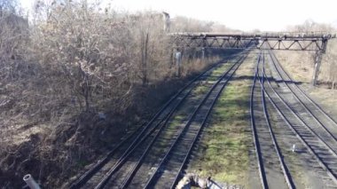 Santralin bölgesi. Sanayi bölgesi. Metalurji fabrikasının avluları