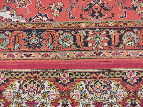 Ornamento Carpete Velho Tapete Persa Vintage — Fotografia de Stock