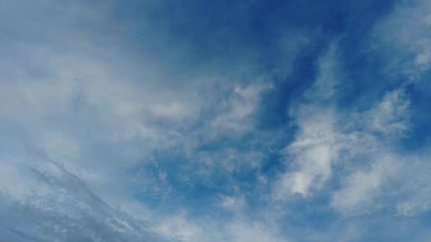 Schöne Zirruswolken Himmel Blauer Himmel Mit Wolken — Stockvideo