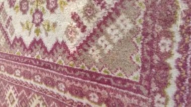 Halıdaki desen. Eski yün halı. Klasik el yapımı halı. Kumaştaki antik süs