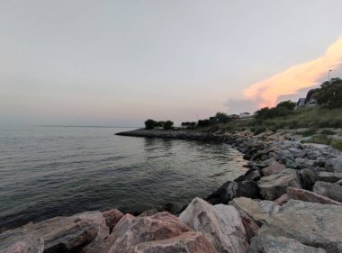 Deniz manzarası. Denizde tuzlu su