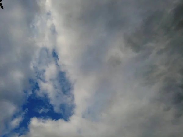 Overskyet Himmel Vind Skyer Før Stormen Stærk Vind Skyer - Stock-foto