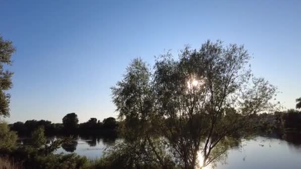 Herbstlandschaft Mit Einem Fluss — Stockvideo