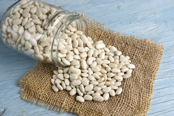 Jar of white beans — Stock Photo, Image