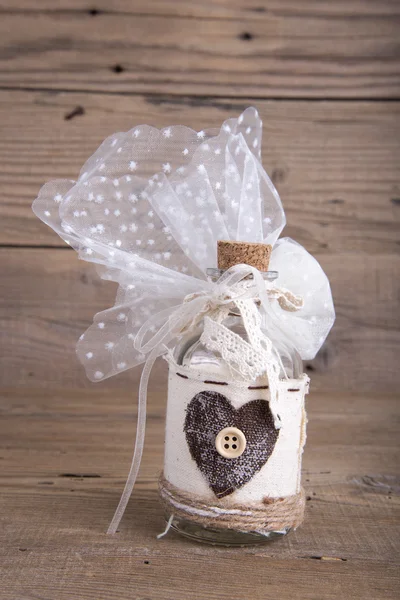 Glass bottle wedding favor christening — Stock Photo, Image