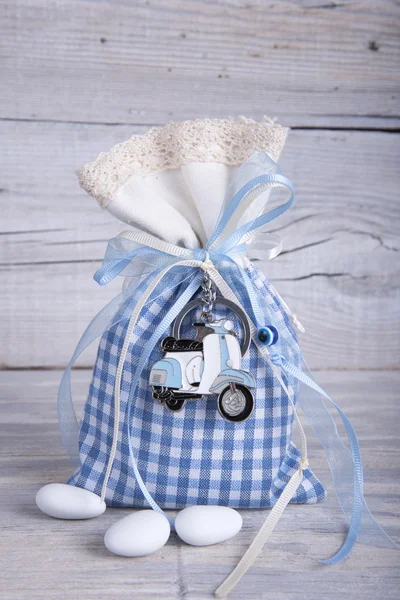 Fabric pouch wedding favor — Stock Photo, Image