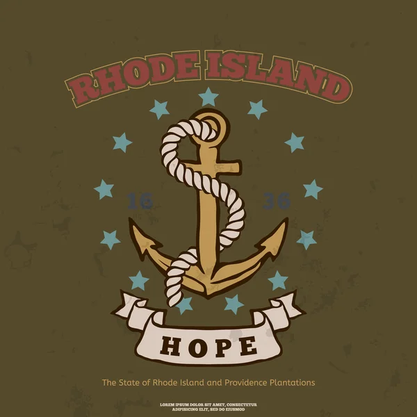 Anchor with rope and hope. Design elements. T-shirt print — Stock Vector