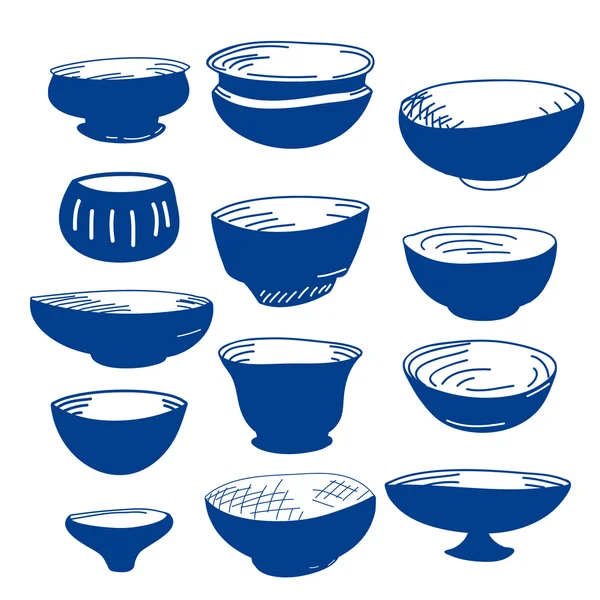 Hand drawn illustration of cups — Stock Vector