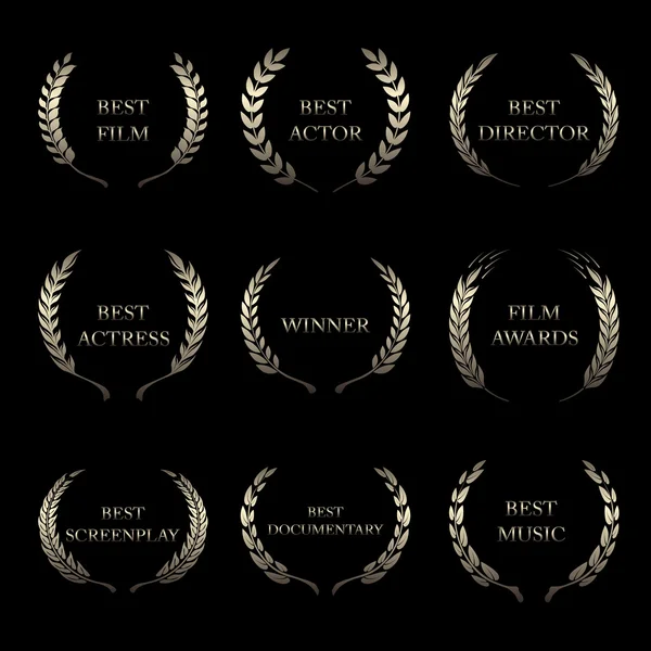 Film Ödülleri, ödül çelenk siyah arka plan üzerine