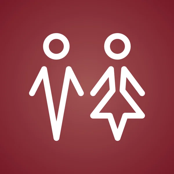 Mannelijke en vrouwelijke toilet symboolpictogram. Vector — Stockvector