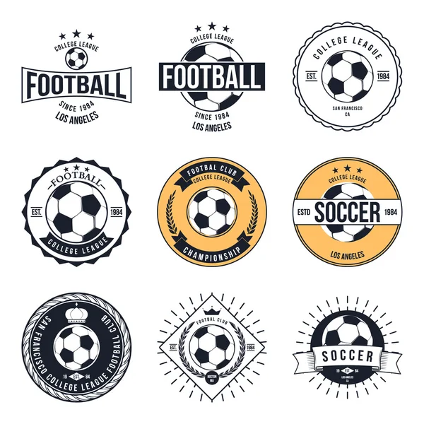 足球足球排版徽章设计元素 — 图库矢量图片