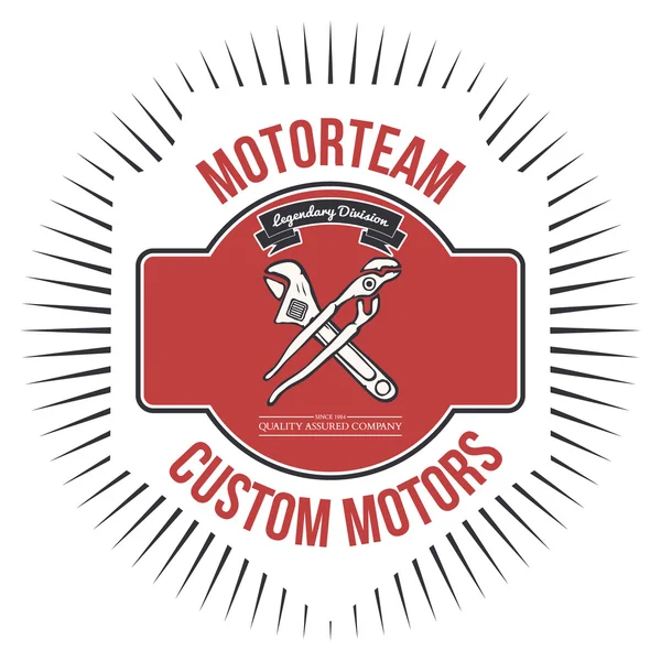 Motorteam Custom motoren T-shirt grafische Vector — Stockvector