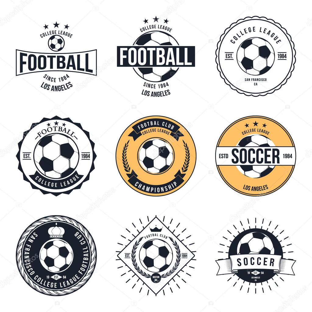 Soccer Football Typography Badge Design Element vector
